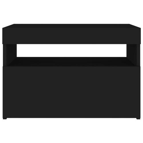 Tv-bord med LED-lys 60x35x40 cm sort