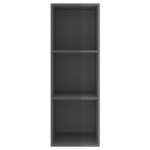 Væghængt tv-skab 37x37x107 cm konstrueret træ grå højglans