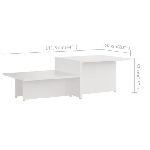 Sofabord 111,5x50x33 cm spånplade hvid