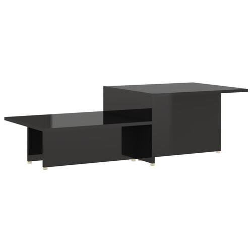 Sofabord 111,5x50x33 cm spånplade sort højglans
