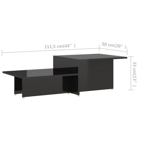 Sofabord 111,5x50x33 cm spånplade sort højglans
