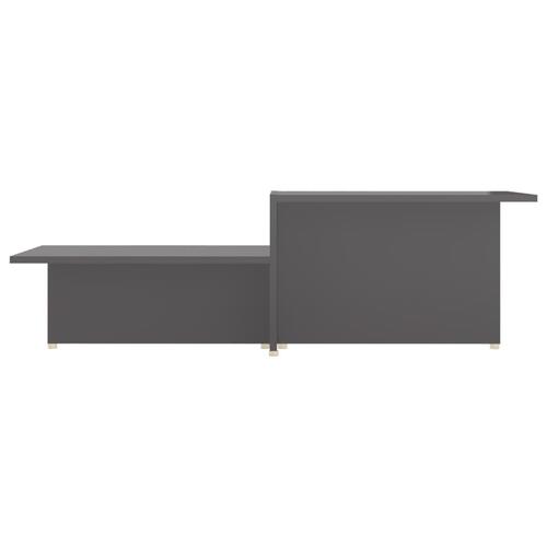 Sofabord 111,5x50x33 cm spånplade grå højglans