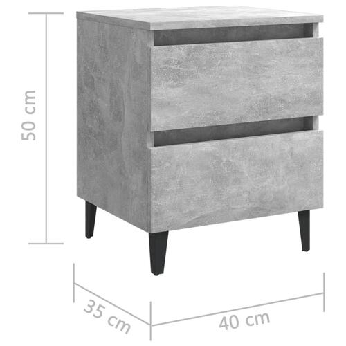 Sengeskab 40x35x50 cm konstrueret træ betongrå