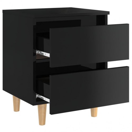 Sengeskab 40x35x50 cm konstrueret træ sort højglans