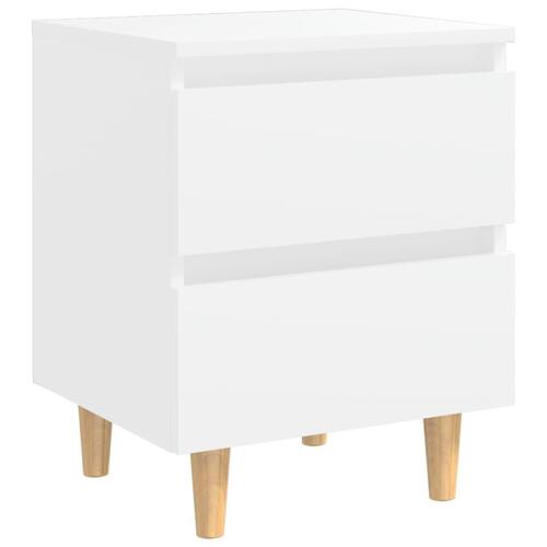 Sengeskab med ben i massivt fyrretræ 40x35x50 cm hvid