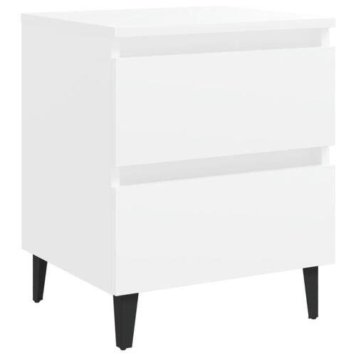 Sengebord 40x35x50 cm konstrueret træ hvid