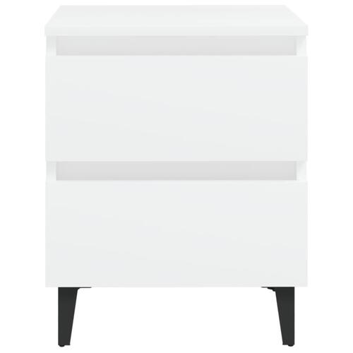 Sengebord 40x35x50 cm konstrueret træ hvid