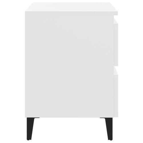 Sengebord 40x35x50 cm konstrueret træ hvid