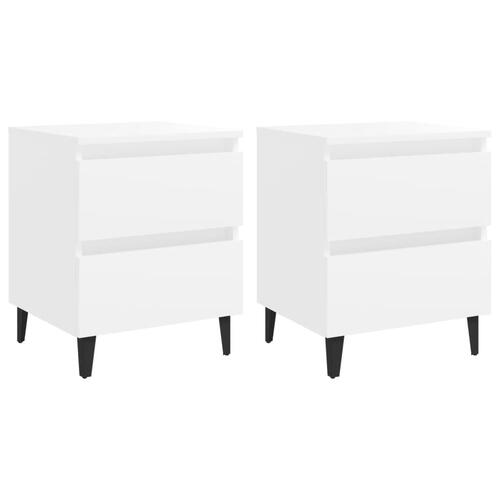Sengeborde 2 stk. 40x35x50 cm konstrueret træ hvid