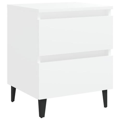 Sengeborde 2 stk. 40x35x50 cm konstrueret træ hvid
