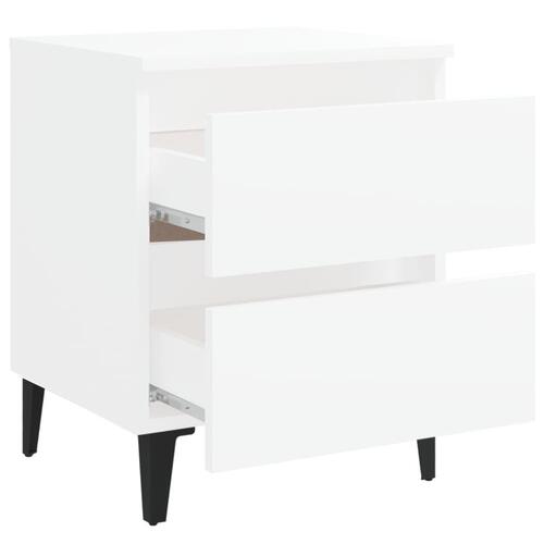 Sengeborde 2 stk. 40x35x50 cm konstrueret træ hvid