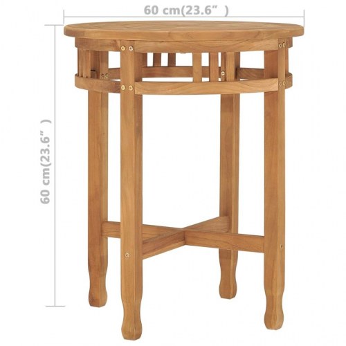 Bistrobord Ø60x75,5 cm massivt teaktræ