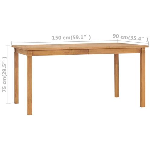 Havebord 150x90x75 cm massivt teaktræ