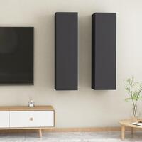 Tv-borde 2 stk. 30,5x30x110 cm konstrueret træ grå