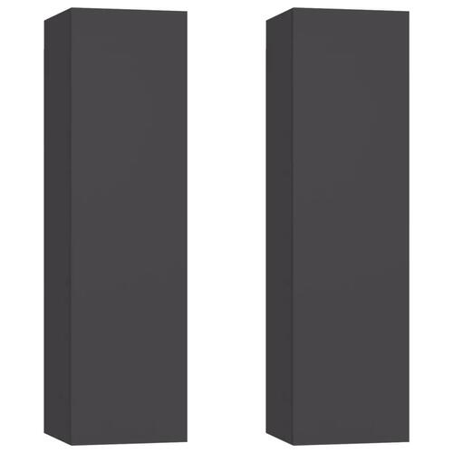 Tv-borde 2 stk. 30,5x30x110 cm konstrueret træ grå