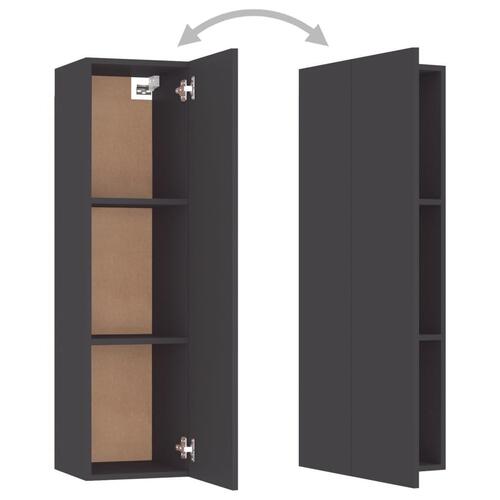 Tv-borde 2 stk. 30,5x30x110 cm konstrueret træ grå