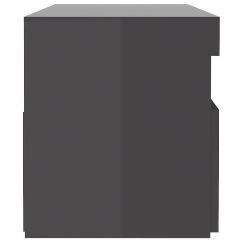 Tv-borde med LED-lys 2 stk. 60x35x40 cm grå højglans