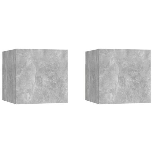 Væghængte tv-skabe 2 stk. 30,5x30x30 cm betongrå