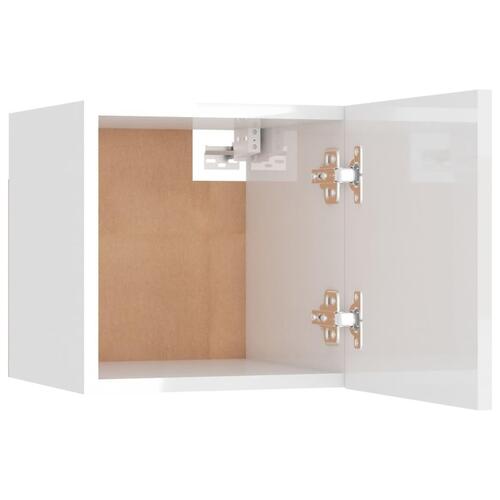 Væghængt tv-skab 30,5x30x30 cm hvid højglans