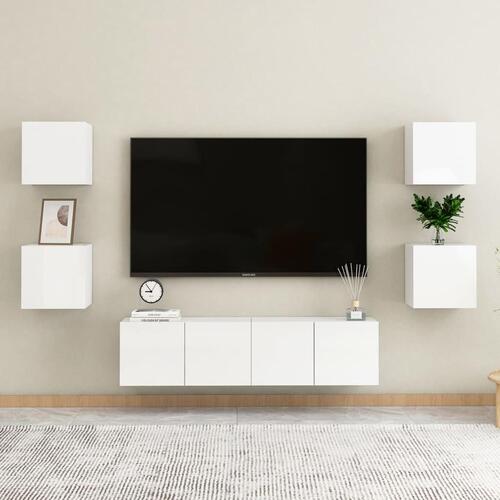 Væghængte tv-skabe 2 stk. 30,5x30x30 cm hvid højglans