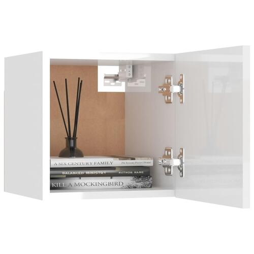 Væghængte tv-skabe 2 stk. 30,5x30x30 cm hvid højglans