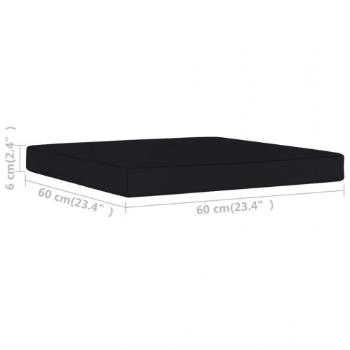 Pallehynde 60 × 60 × 6 cm i oxfordstof - sort