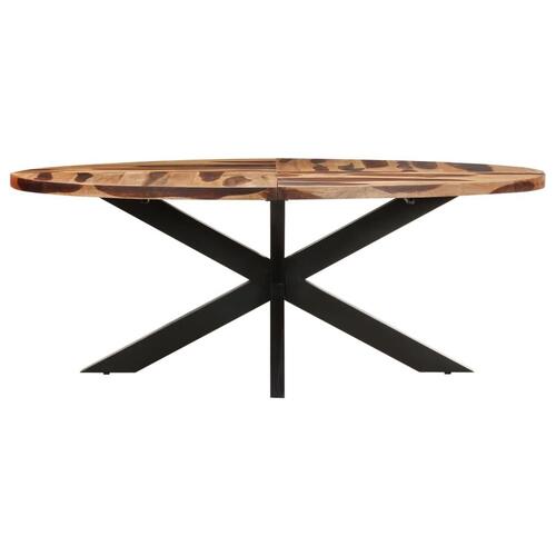 Spisebord 200x100x75 cm ovalt akacietræ med sheeshamfinish