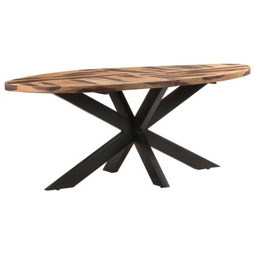 Spisebord 200x100x75 cm ovalt akacietræ med sheeshamfinish