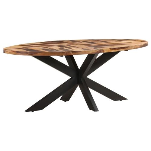 Spisebord 200x100x75 cm ovalt akacietræ med sheeshamfinish