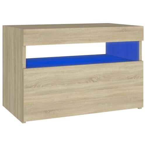 Tv-bord med LED-lys 60x35x40 cm sonoma-eg