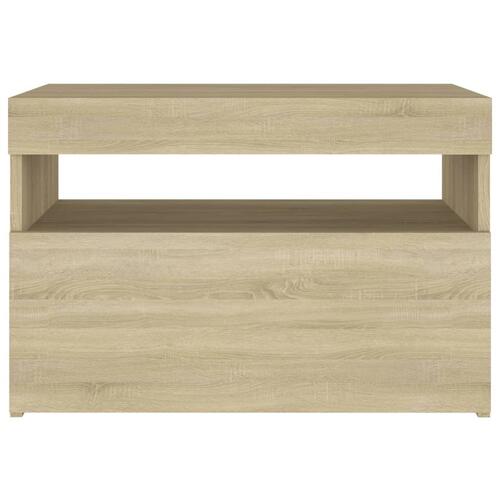 Tv-bord med LED-lys 60x35x40 cm sonoma-eg