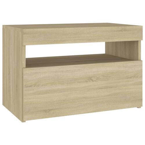 Tv-borde med LED-lys 2 stk. 60x35x40 cm sonoma-eg