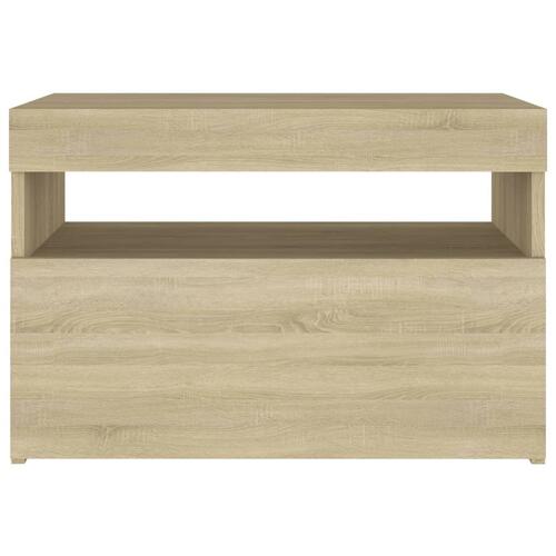 Tv-borde med LED-lys 2 stk. 60x35x40 cm sonoma-eg