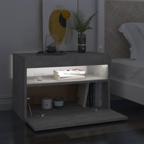 Tv-borde med LED-lys 2 stk. 60x35x40 cm betongrå