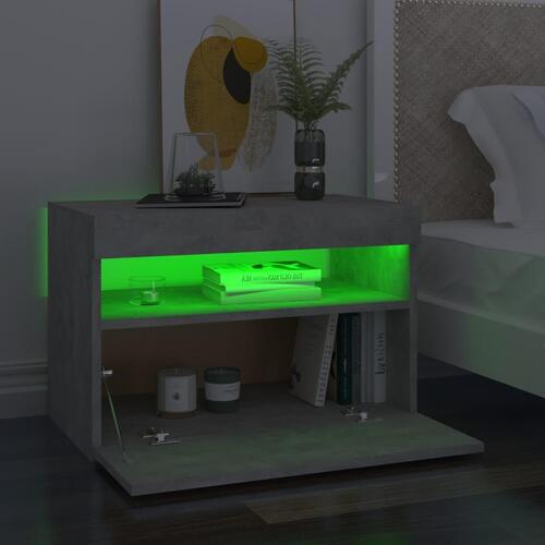 Tv-borde med LED-lys 2 stk. 60x35x40 cm betongrå