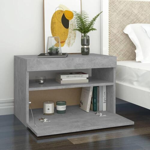 Tv-borde med LED-lys 2 stk. 60x35x40 cm betongrå