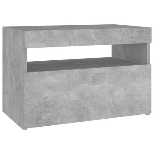 Tv-borde med LED-lys 2 stk. 60x35x40 cm betongrå