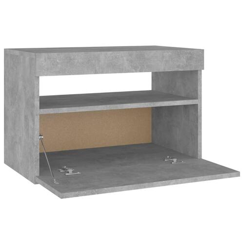 Tv-borde med LED-lys 2 stk. 60x35x40 cm betongrå