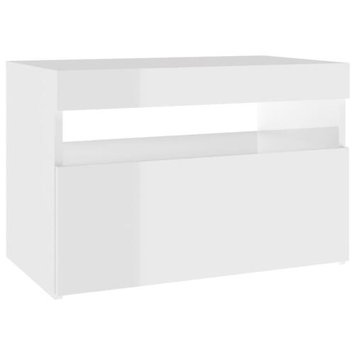 Tv-skab med LED-lys 60x35x40 cm hvid højglans