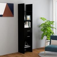 Bogreol 40x35x180 cm konstrueret træ sort