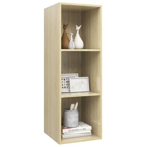 Væghængt tv-skab 37x37x107 cm konstrueret træ sonoma-eg