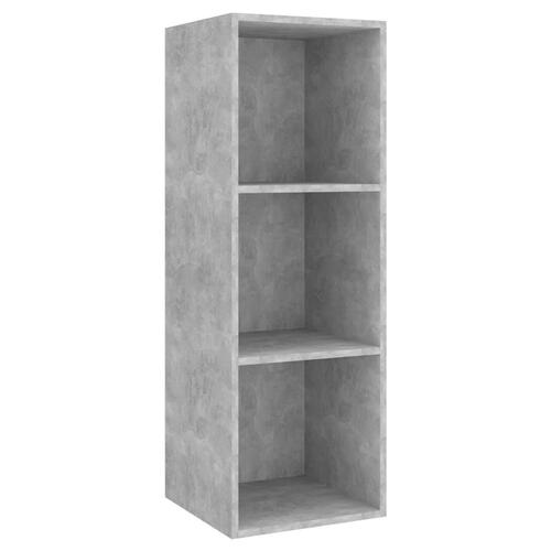 Væghængt tv-skab 37x37x107 cm konstrueret træ betongrå