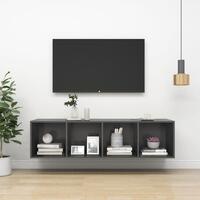 Væghængt tv-skab 37x37x142,5 cm konstrueret træ grå