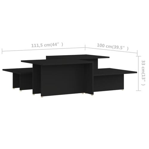 Sofaborde 2 dele 111,5x50x33 cm spånplade sort
