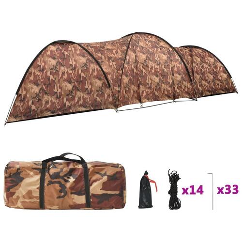 Iglotelt 650x240x190 cm 8 personer camouflagefarvet