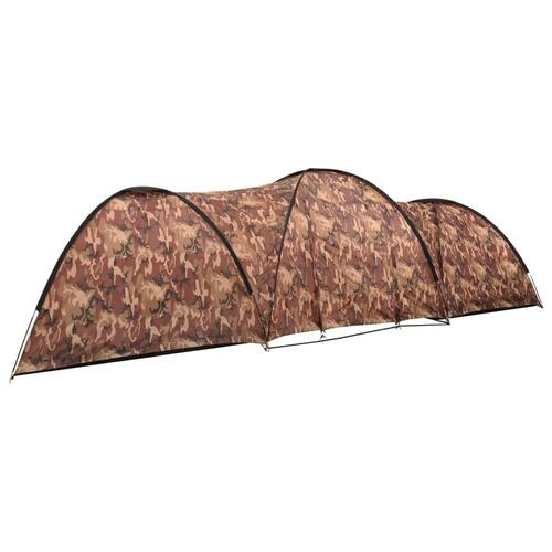 Iglotelt 650x240x190 cm 8 personer camouflagefarvet