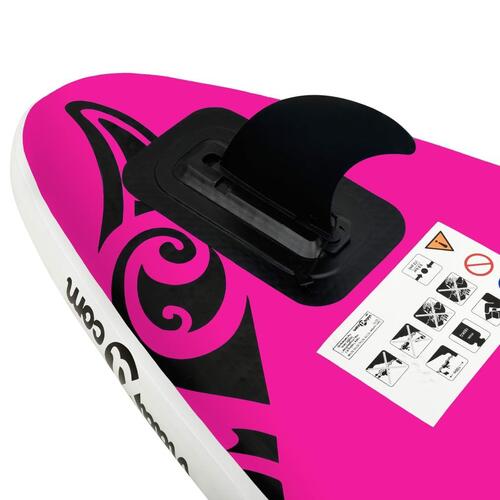 Oppusteligt paddleboardsæt 320x76x15 cm lyserød