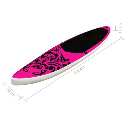 Oppusteligt paddleboardsæt 320x76x15 cm lyserød