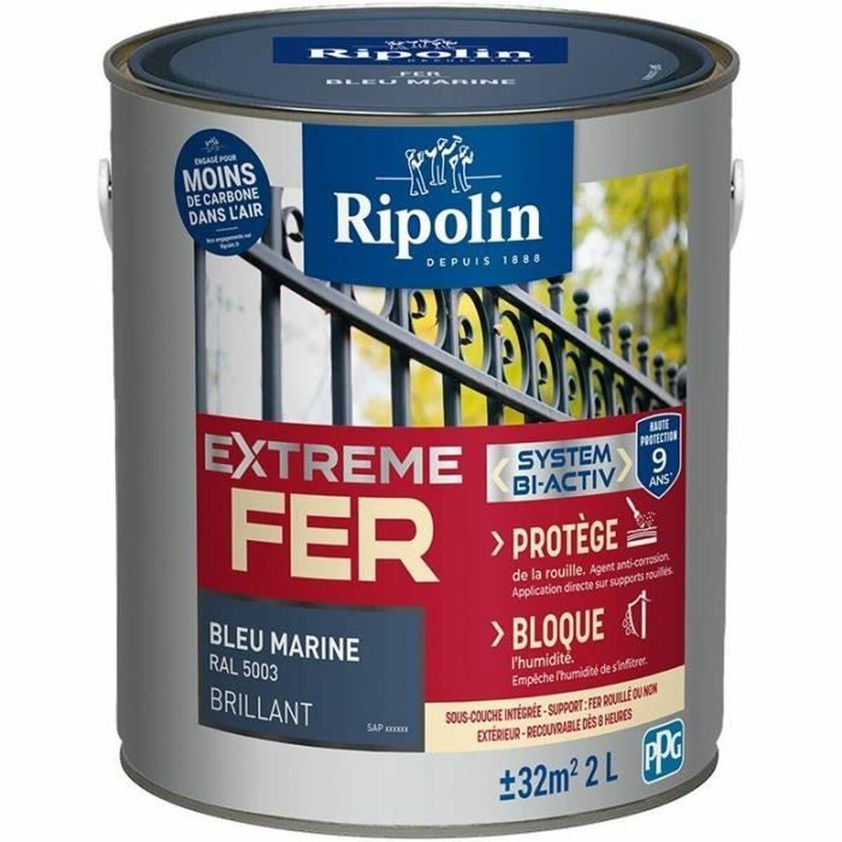 Ripolin grunderingsmaling til metal - Extreme Fer, Bleu Marine, brillant, 2 l