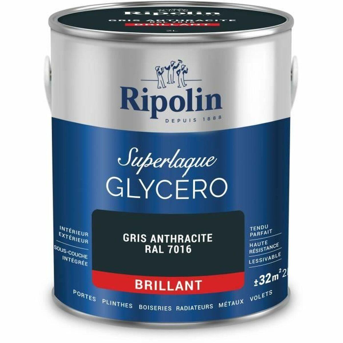 Ripolin grunderingsmaling - Superlaque GlycerO, brillant, grå antracit RAL 7016